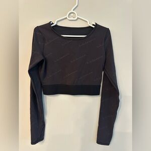 lululemon athletica Black Long Sleeve Crop Top